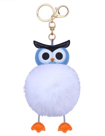 Fashion White Owl Shape Decorated Keychain