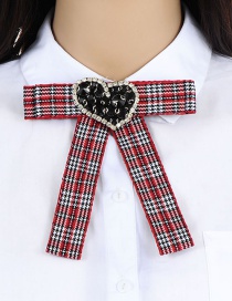 Fashion Red Heart Shape Decorated Brooch