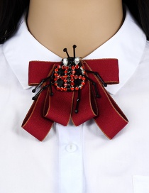Fashion Red Beatles Shape Decorated Brooch