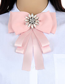 Elegant Pink Flower Shape Decorated Brooch