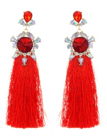 Bohemia Red Round Shape Decorated Earrings