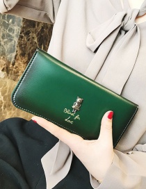 Fashion Green Square Shape Decorated Wallet