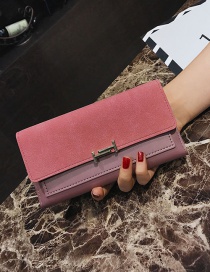 Elegant Pink Lock Shape Decorated Wallet