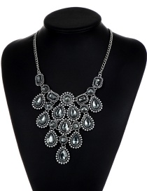Elegant Gray Hollow Out Decorated Necklace