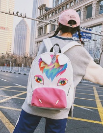 Lovely Multi-color Unicorn Shape Decorated Backpack