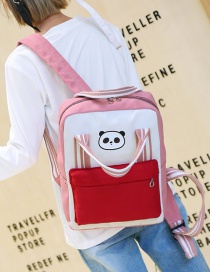 Lovely Pink Panda Shape Decorated Backpack