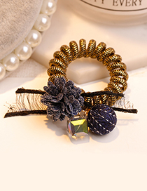 Fashion Navy Ball&flower Decorated Hair Band