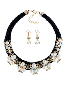 Fashion Black Pearl Decorated Jewelry Set