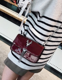 Elegant Red Deer Shape Decorated Bag