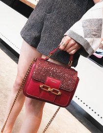 Elegant Red Chain Shape Decorated Bag