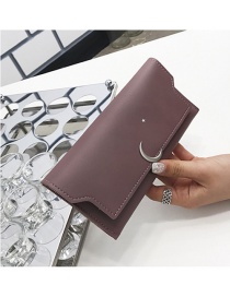 Fashion Pure Color Moon Shape Decorated Wallet