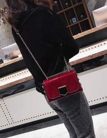 Fashion Red Pure Color Decorated Simple Shoulder Bag