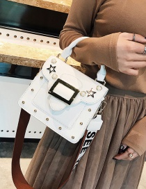 Fashion White Stars Shape Pattern Decorated Shoulder Bag