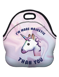 Fashion Light Purple Unicorn Pattern Decorated Bag