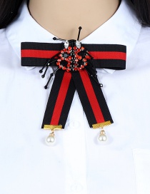 Fashion Black Ladybug Shape Decorated Bowknot Brooch