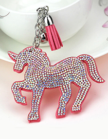 Lovely Plum Red+silver Color Unicorn&tassel Decorated Ornaments
