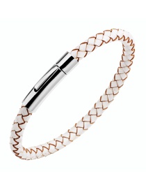 Fashion White Grid Shape Design Simple Couple Bracelet