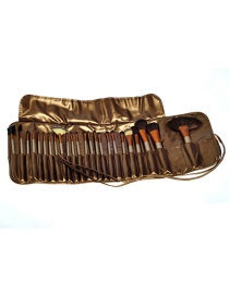 Fashion Gold Color Flat Shape Decorated Cosmetic Brush(24pcs With Bag) )