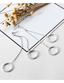 Fashion Silver Color Circular Ring Decorated Long Earrings