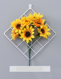 Fashion White+yellow Grid Shape Design Pure Color Ornament(with Sunflower)