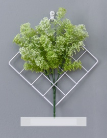 Fashion White+green Grid Shape Design Pure Color Ornament(with Pine Grass)