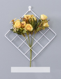 Fashion White+yellow Grid Shape Design Pure Color Ornament(with Rose)