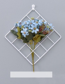 Fashion White+blue Grid Shape Design Pure Color Ornament(with Tiffany Flower)