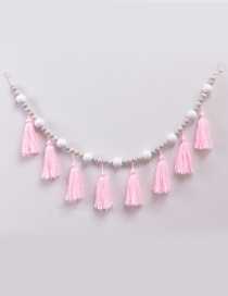 Fashion White+gray Tassel&beads Decorated Ornament