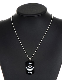 Fashion Silver Color+black King Pattern Decorated Necklace