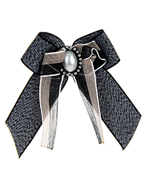 Fashion Black Bowknot Shape Decorated Brooch