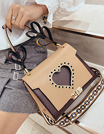 Fashion Khaki Heart Shape Decorated Bag