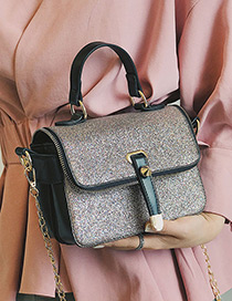 Fashion Champagne Square Shape Decorated Bag