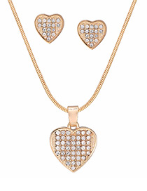 Lovely Gold Color Heart Shape Decorated Jewelry Sets