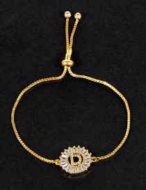 Fashion Gold Color D Letter Shape Decorated Bracelet