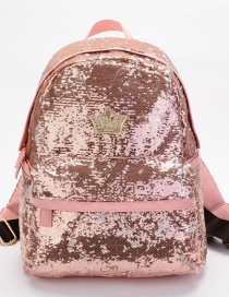 Fashion Pink Crown Shape Decorated Backpack