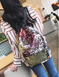 Fashion Gold Color Pure Color Decorated Backpack
