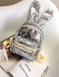 Lovely Silver Color Rabbit Ears Shape Decorated Backpack