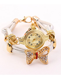 Elegant White Bowknot Shape Decorated Watch