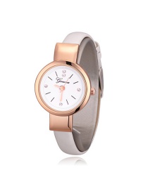 Elegant White Round Shape Dial Design Watch