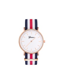 Elegant Multi-color Stripe Pattern Strap Design Watch