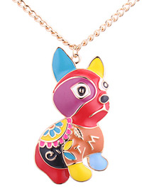 Fashion Multi-color Dog Shape Decorated Necklace