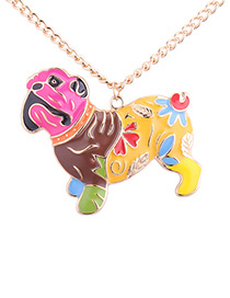Fashion Multi-color Pug Shape Decorated Necklace