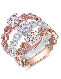 Fashion Multi-color Color Matching Design Ring Sets(3pcs)