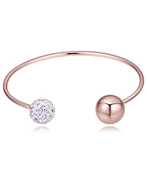 Personality Rose Gold Balls Shape Design Opening Bracelet