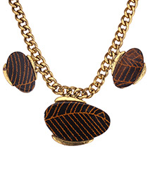 Fashion Black Irregular Shape Decorated Necklace