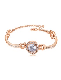 Elegant Rose Gold Round Shape Decorated Bracelet