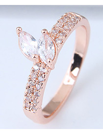 Fashion Gold Color Oval Shape Decorated Ring