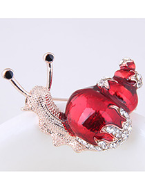 Fashion Red Snail Shape Decorated Simple Brooch