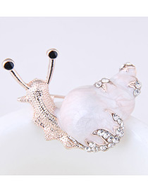 Fashion White Snail Shape Decorated Simple Brooch