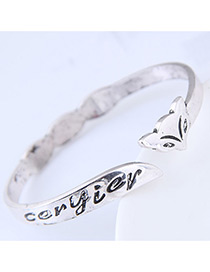 Fashion Silver Color Fox Shape Design Opening Bracelet